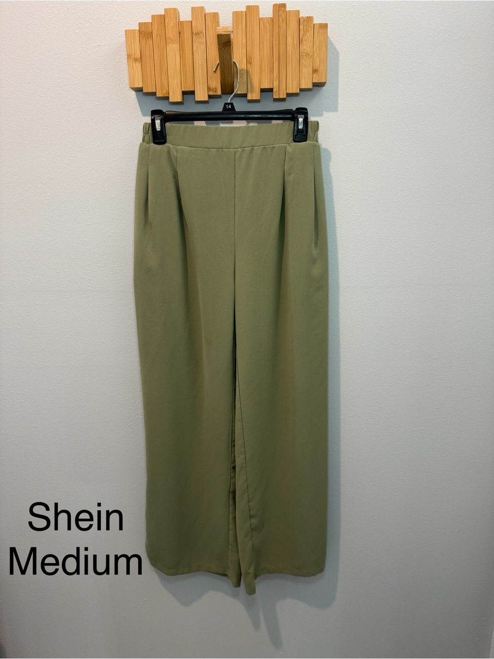 SHEIN Olive Wide-Leg Pants